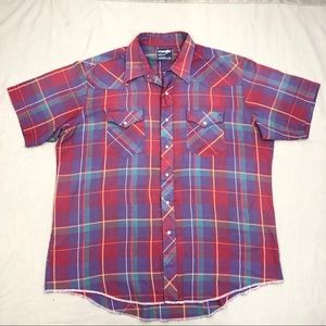 Wrangler Mens Pearl Snap Button Shirt Size 18